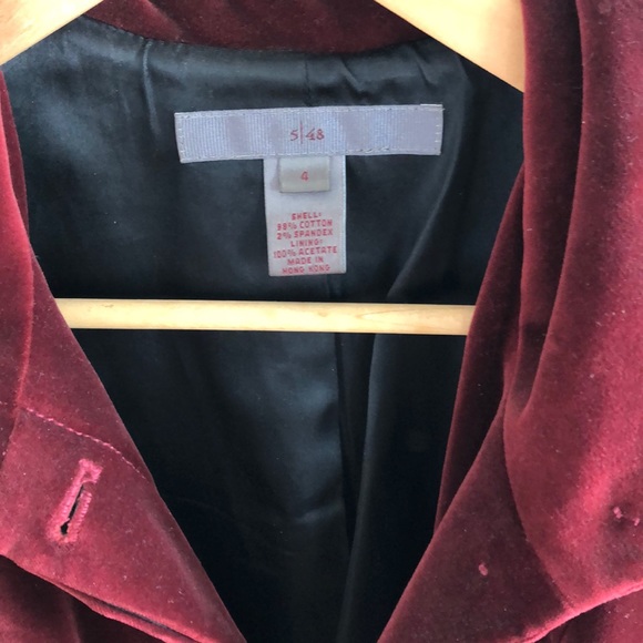 SAKS FIFTH AVENUE vintage 5/48 red velvet coat gorgeous glamorous size 4 - Picture 8 of 17